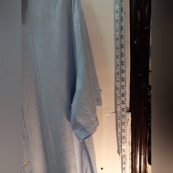 Chaps The Coastland 55% Linen Blend Classic Fit XXL Blue Business Casual Shirt - Picture 13 of 16